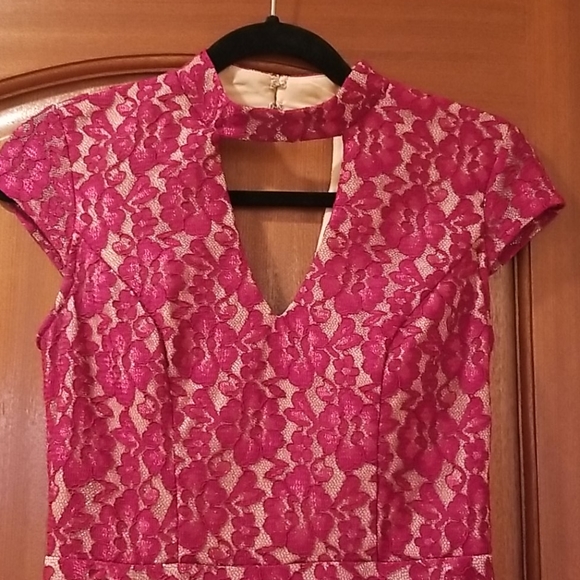 City Studio Lace mini skater sleeveless dress- color red size 6 - Picture 3 of 14